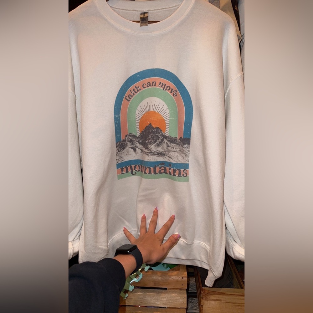 Faith can move mountains sweatshirt! 💛